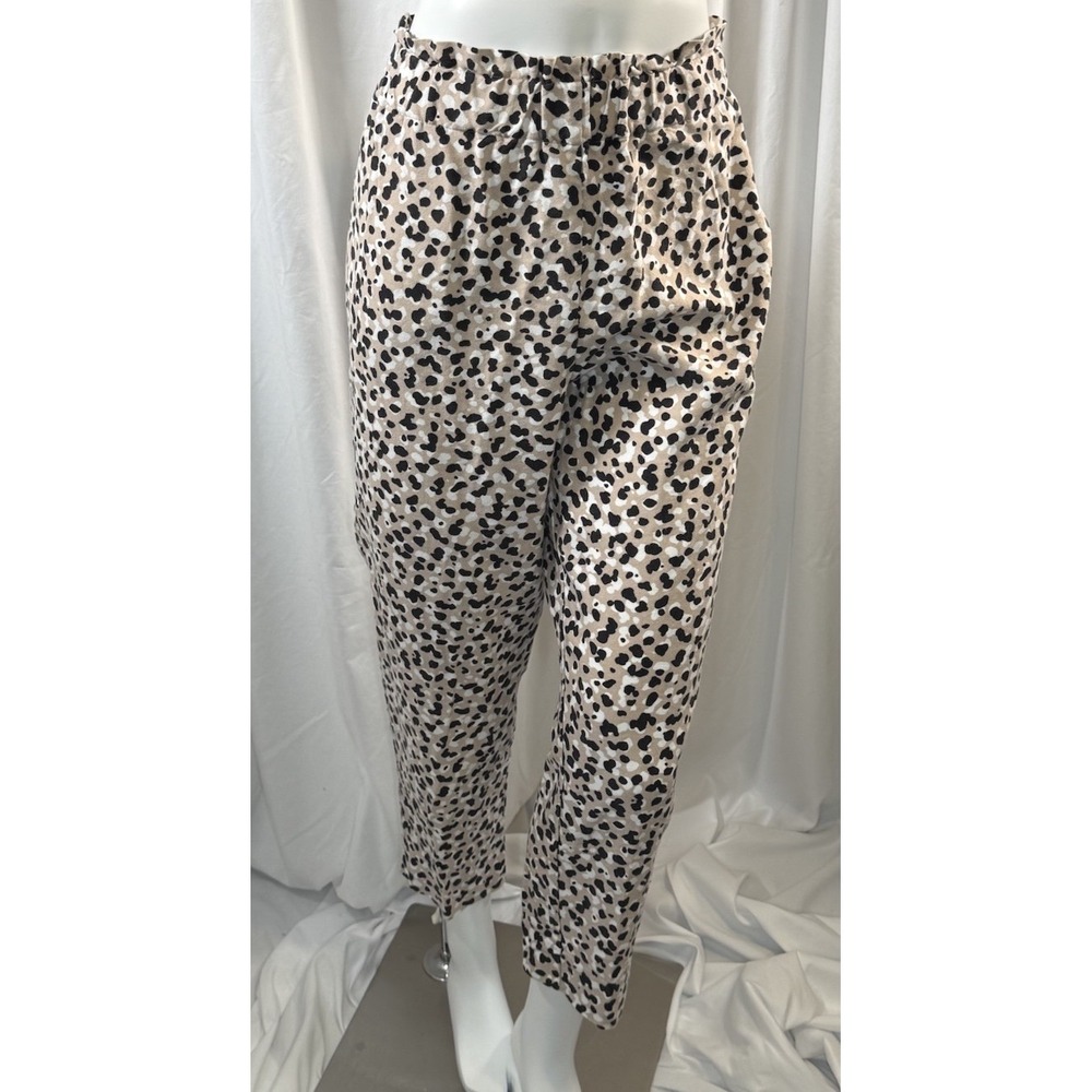 ANN TAYLOR Womens Leopard Print Pants Elastic Waist Resortwear Casual 82-06 - Picture 2 of 11